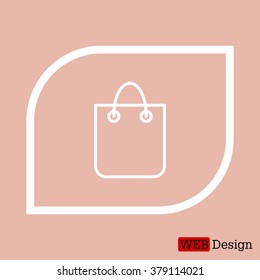 shopping bag - vector line icon