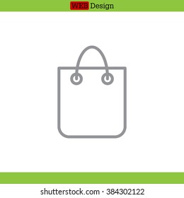 shopping bag - vector line icon