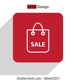 shopping bag - vector line icon