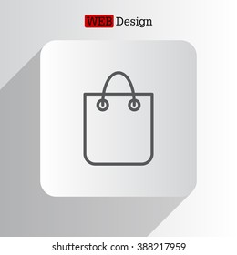 shopping bag - vector line icon