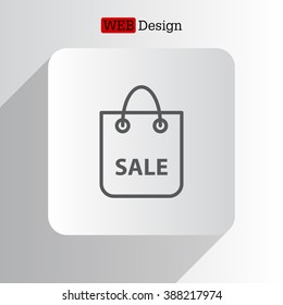 shopping bag - vector line icon