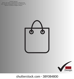 shopping bag - vector line icon