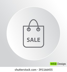 shopping bag - vector line icon