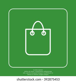shopping bag - vector line icon