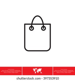 shopping bag - vector line icon