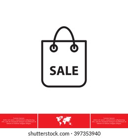 shopping bag - vector line icon