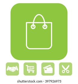 shopping bag - vector line icon
