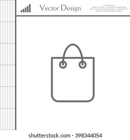 shopping bag - vector line icon