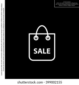 shopping bag - vector line icon