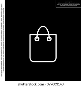 shopping bag - vector line icon
