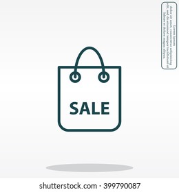 shopping bag - vector line icon