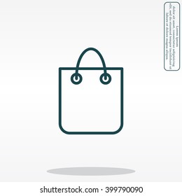 shopping bag - vector line icon