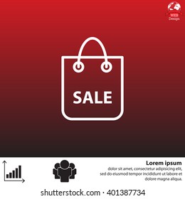 shopping bag - vector line icon