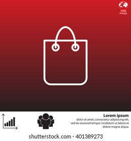 shopping bag - vector line icon