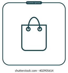 shopping bag - vector line icon