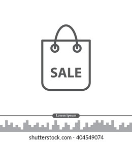 shopping bag - vector line icon
