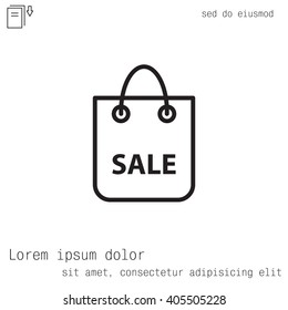 shopping bag - vector line icon