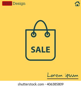 shopping bag - vector line icon