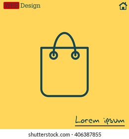 shopping bag - vector line icon