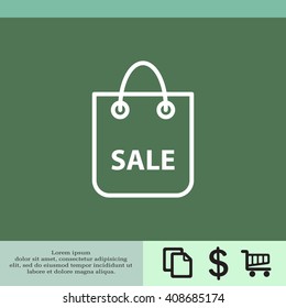 shopping bag - vector line icon