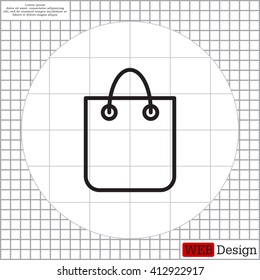 shopping bag - vector line icon