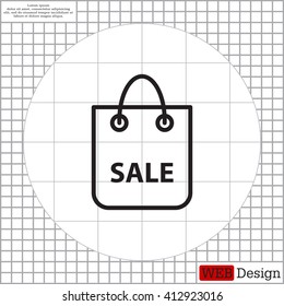shopping bag - vector line icon