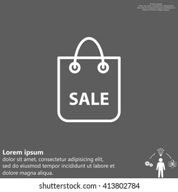 shopping bag - vector line icon