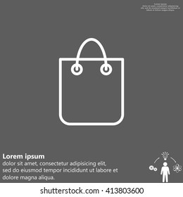 shopping bag - vector line icon