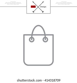shopping bag - vector line icon