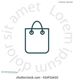 shopping bag - vector line icon