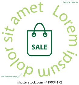 shopping bag - vector line icon