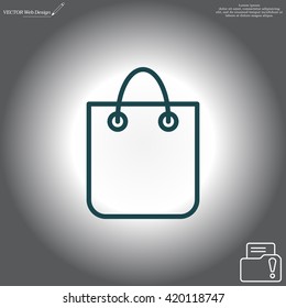 shopping bag - vector line icon