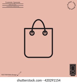 shopping bag - vector line icon