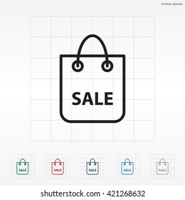 shopping bag - vector line icon