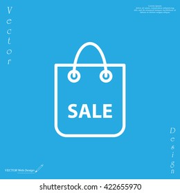 shopping bag - vector line icon