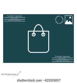 shopping bag - vector line icon