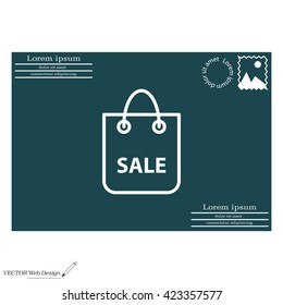 shopping bag - vector line icon