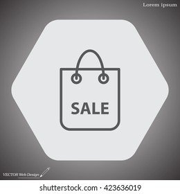 shopping bag - vector line icon