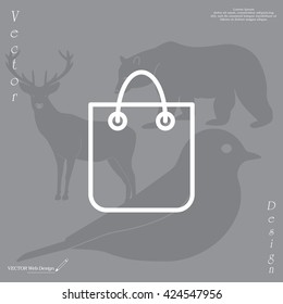 shopping bag - vector line icon