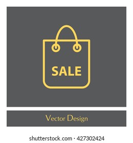 shopping bag - vector line icon