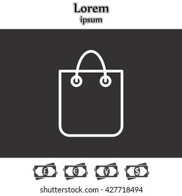 shopping bag - vector line icon