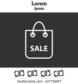 shopping bag - vector line icon
