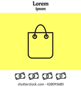 shopping bag - vector line icon