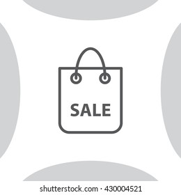shopping bag - vector line icon
