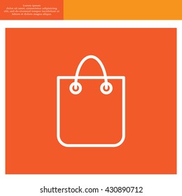 shopping bag - vector line icon