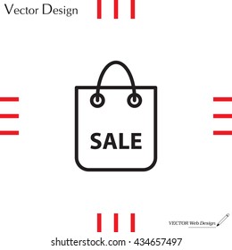 shopping bag - vector line icon