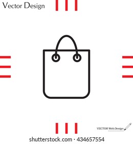 shopping bag - vector line icon