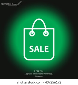 shopping bag - vector line icon