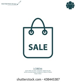 shopping bag - vector line icon