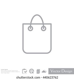 shopping bag - vector line icon